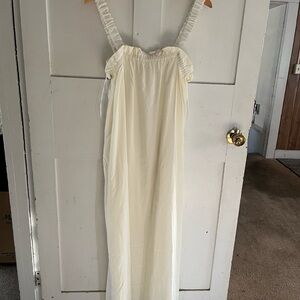 Emerson Fry Cream Gathered Dress, detachable straps.